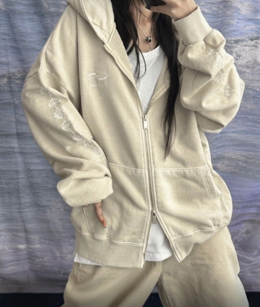 Symbol zip-up jacket