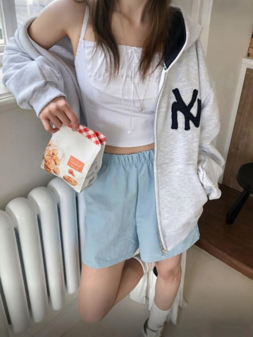 Color-block Hoodie Cardigan Jacket