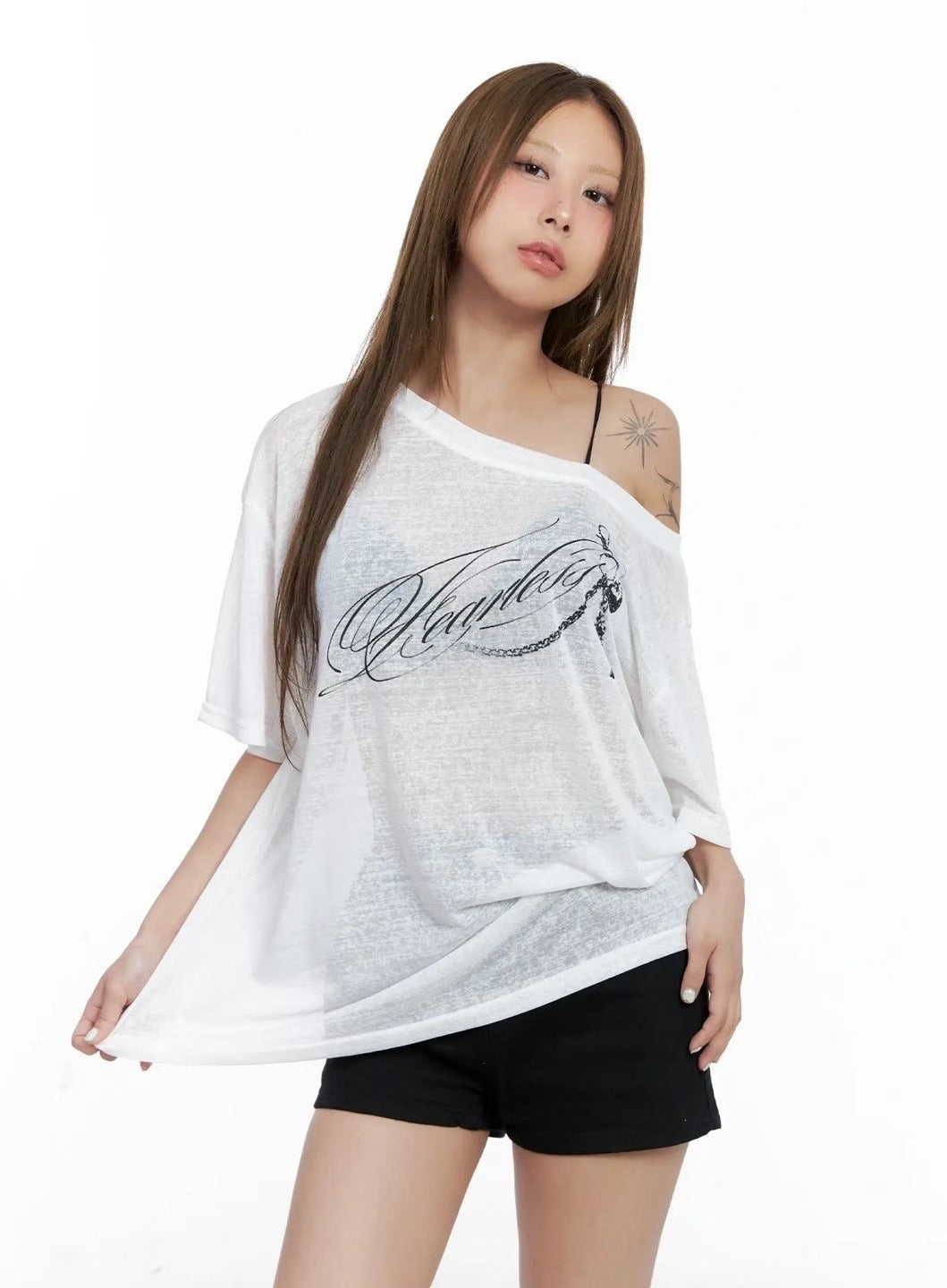 Linen Flutter-Sleeve Tee