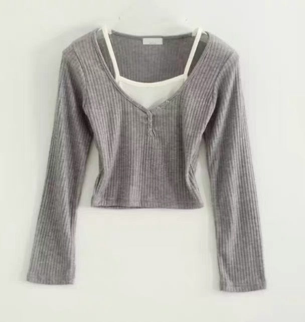 Buttoned Layered Golgi Tee