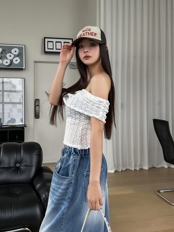 Off-Shoulder Knit Top