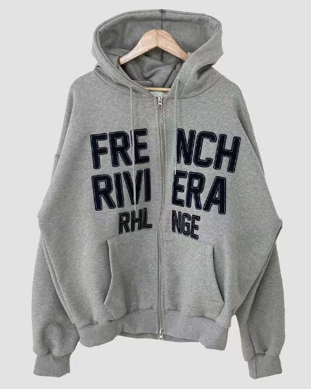 Embroidered Hooded Jacket