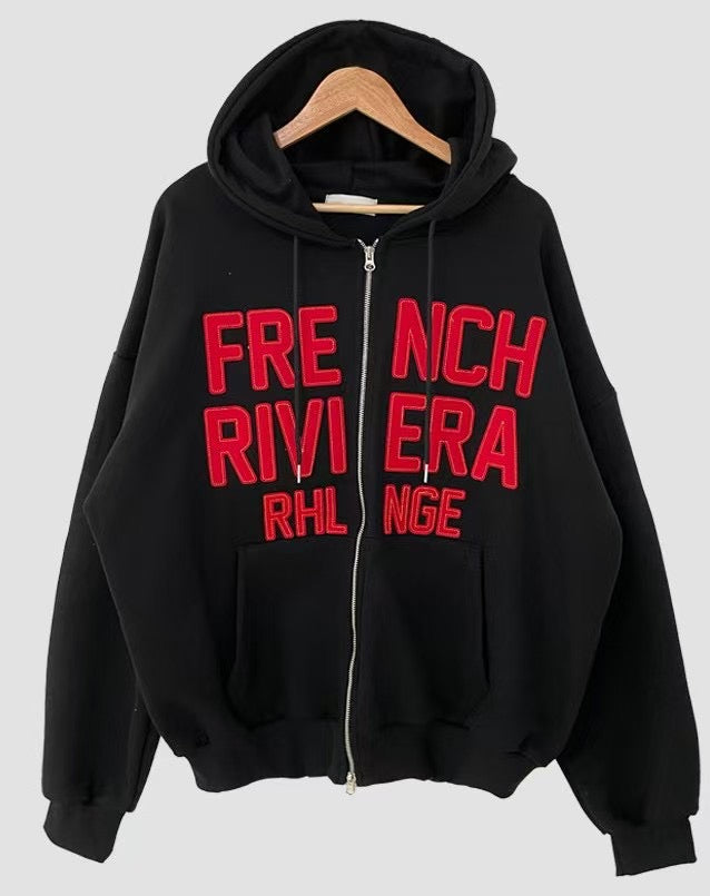 Embroidered Hooded Jacket