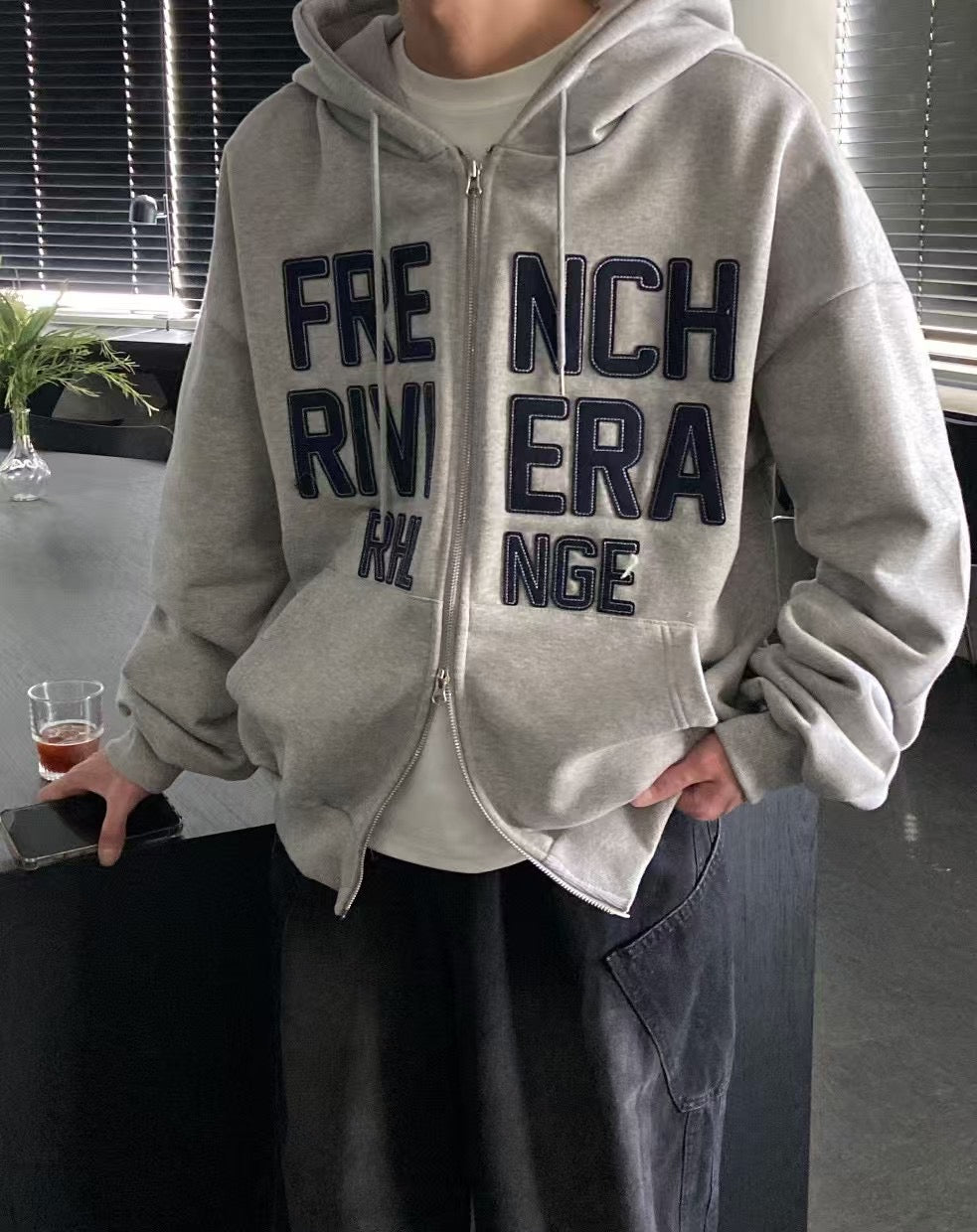 Embroidered Hooded Jacket