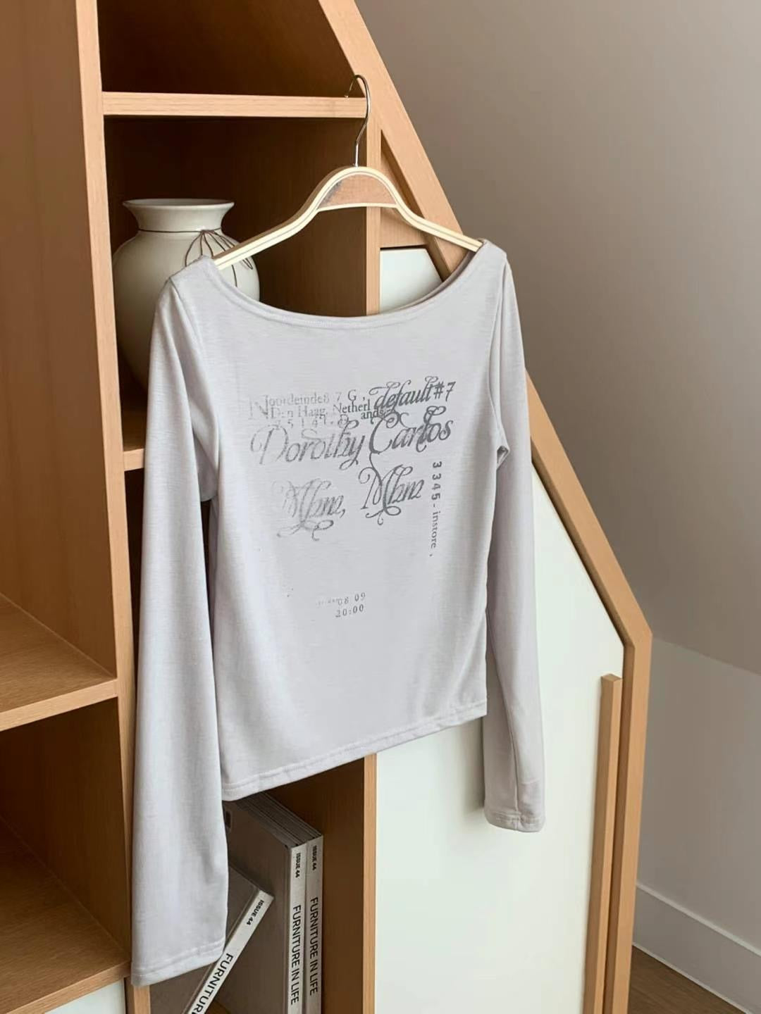 Printed Cold-Shoulder Basic Tee