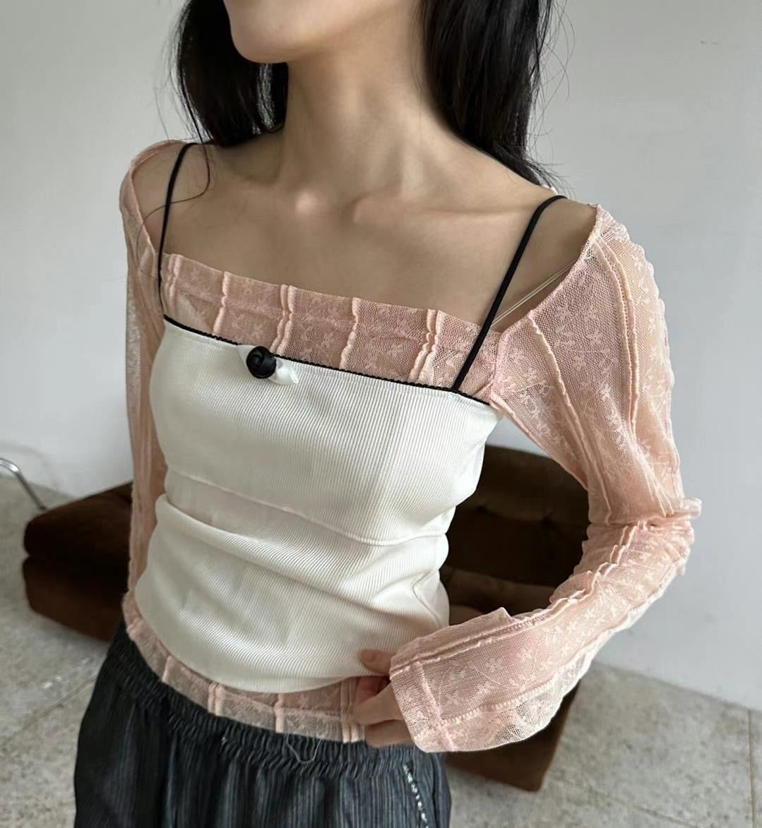 小露肩氣質透視TOP