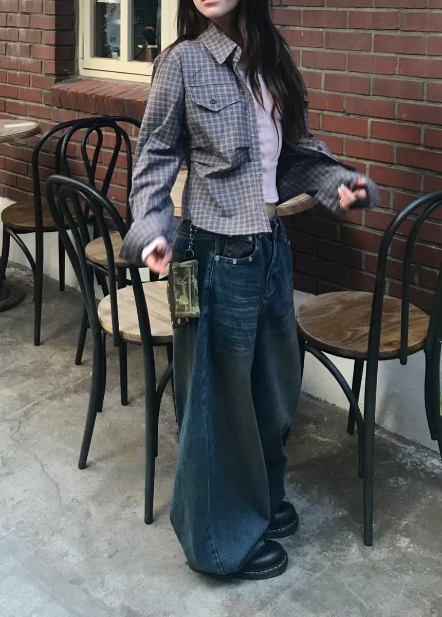 Wrinkled Plaid Shirt