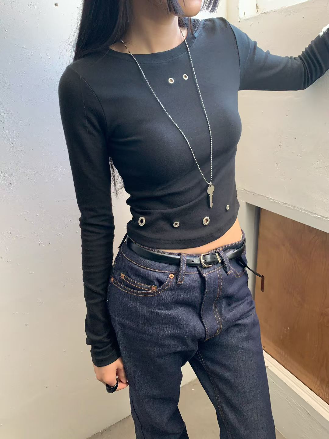 Cropped Button-Up Top