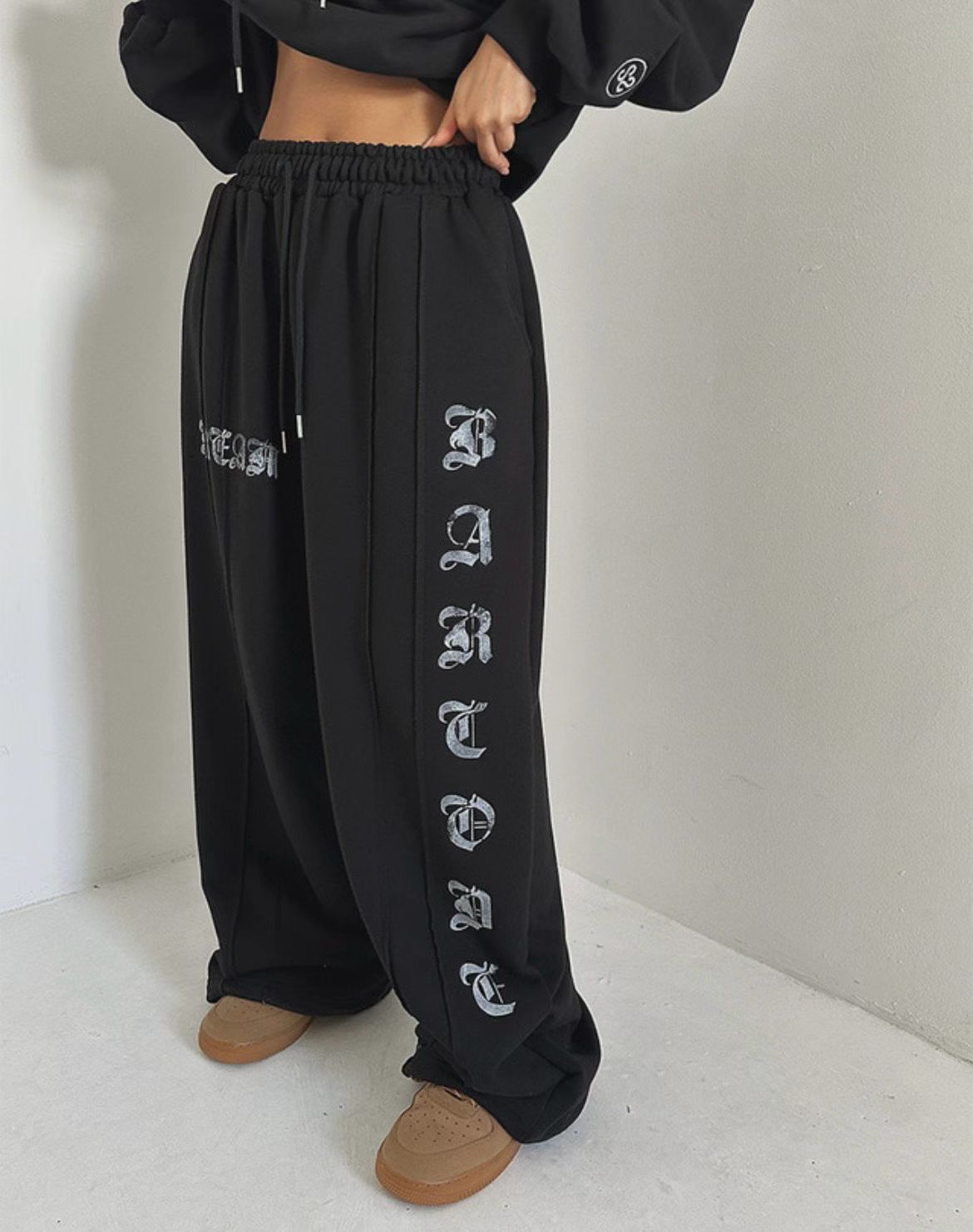 Cracked Print Balloon Casual Pants