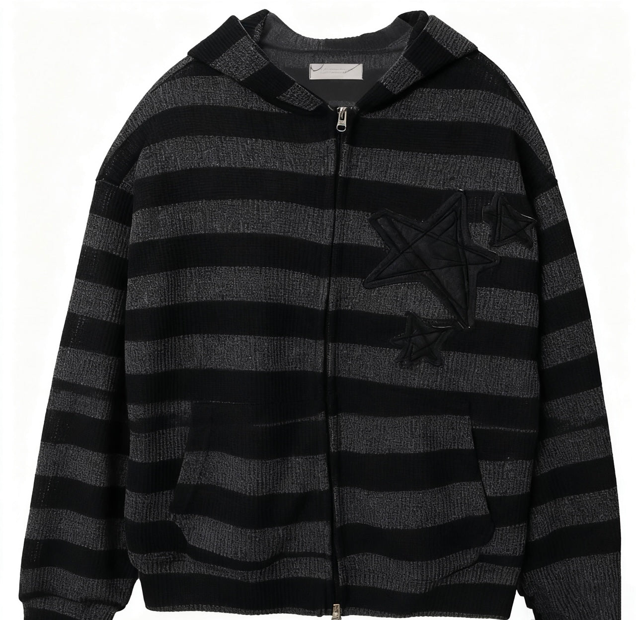 Striped Hooded Knit Jacket