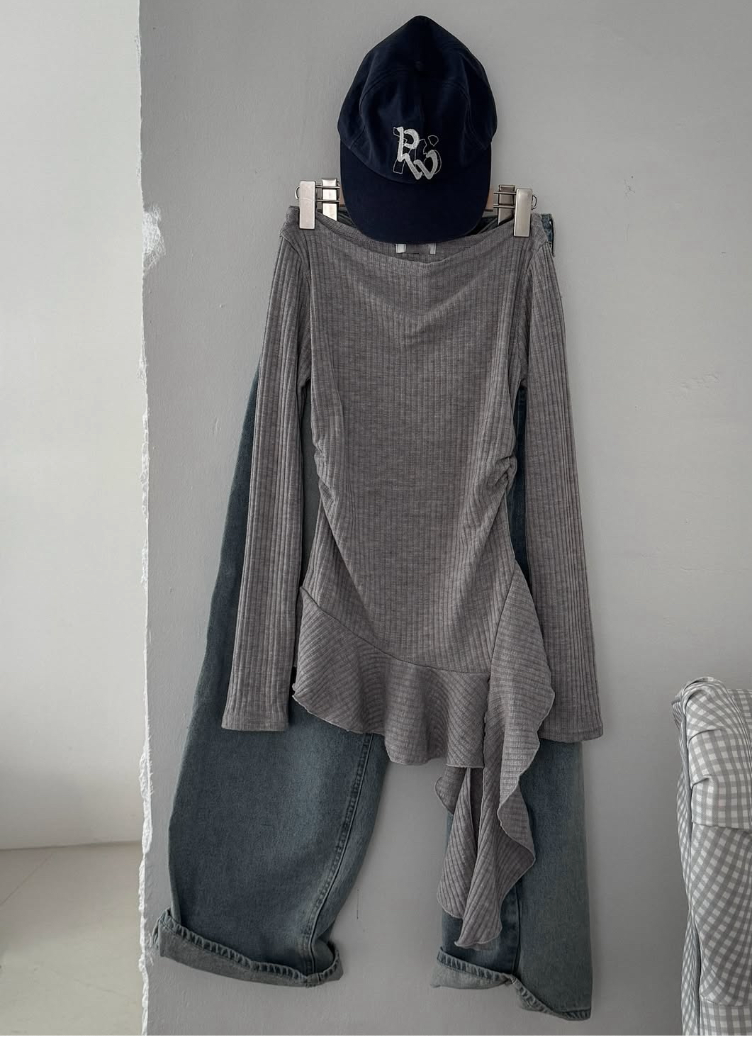 Asymmetrical Knit Layered Top