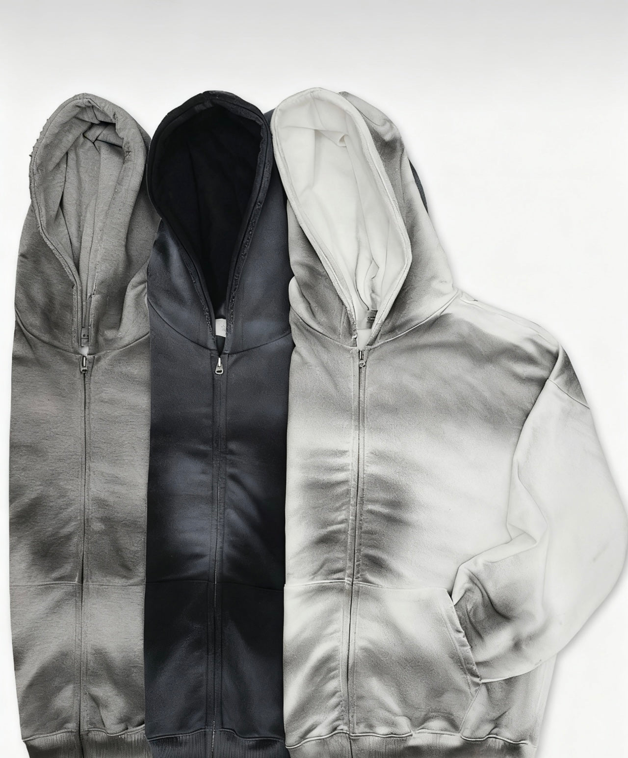 Ombre Effect Zip-Up Hoodie