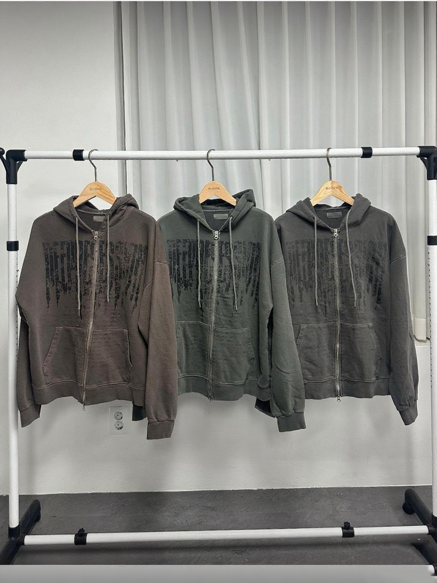 Distressed Zip-Up