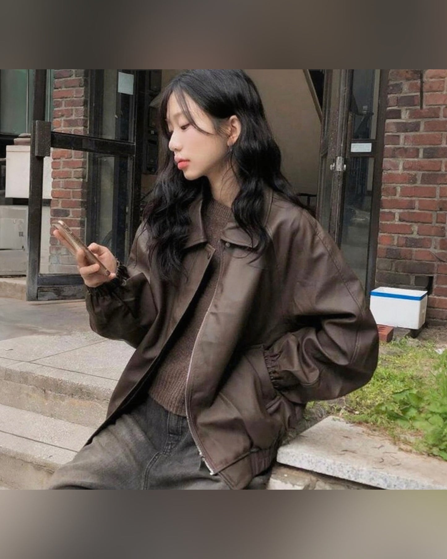 UNISEX Leather Bomber Jacket