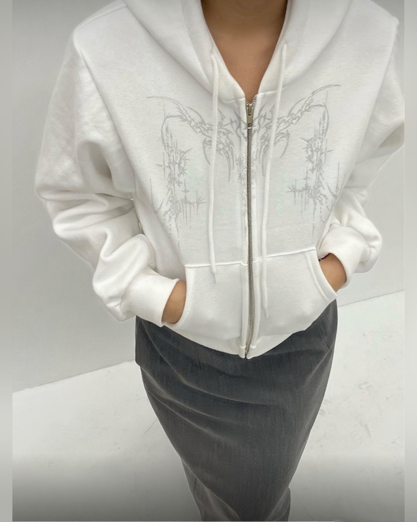 Retro Print Hooded Sweatshirt jacket
