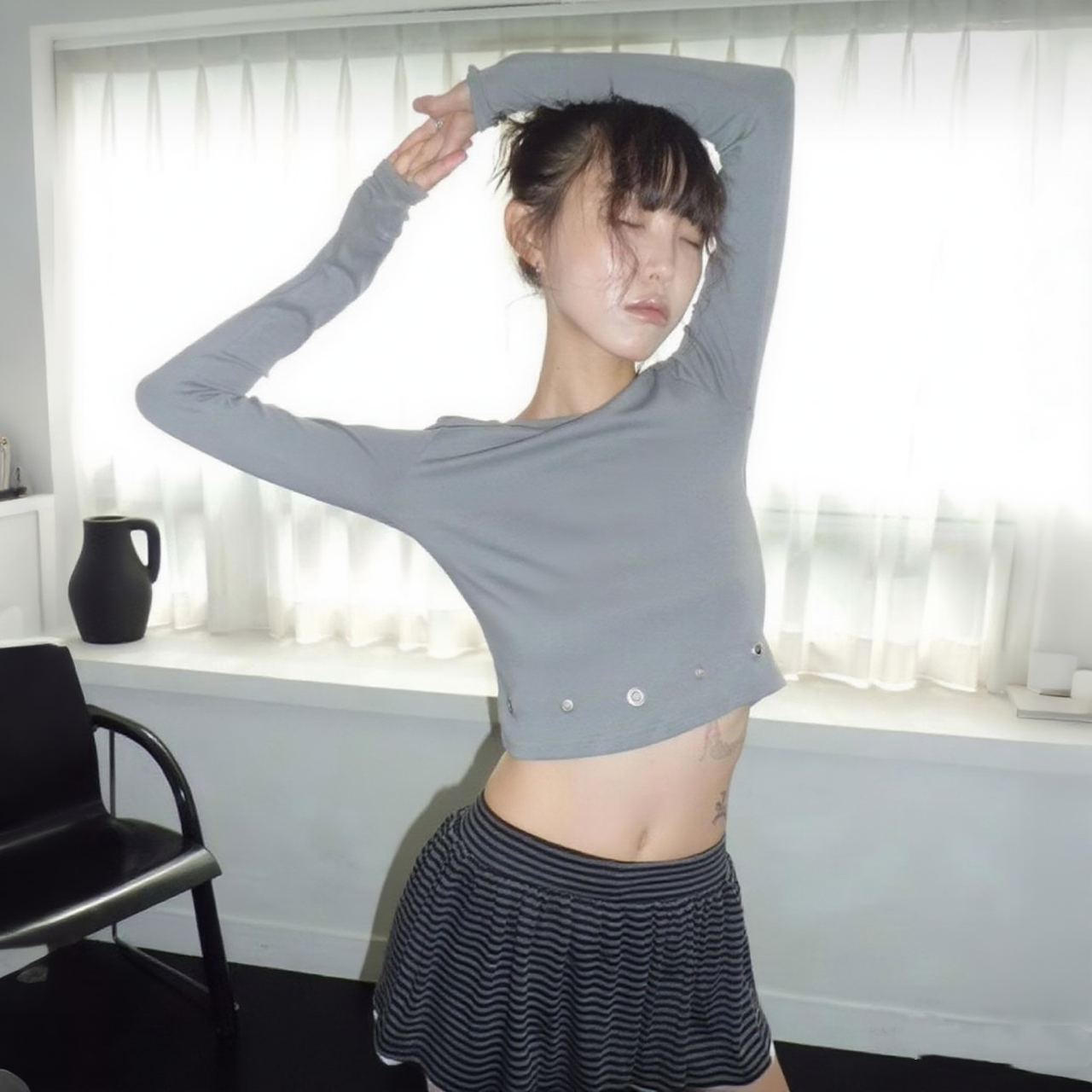 Cropped Button-Up Top