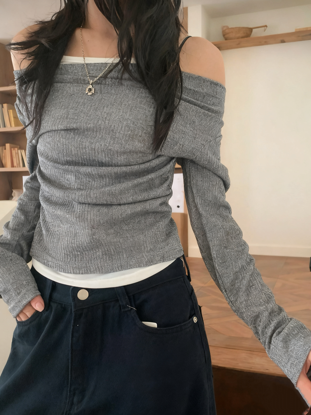 Layered Long-Sleeve Top