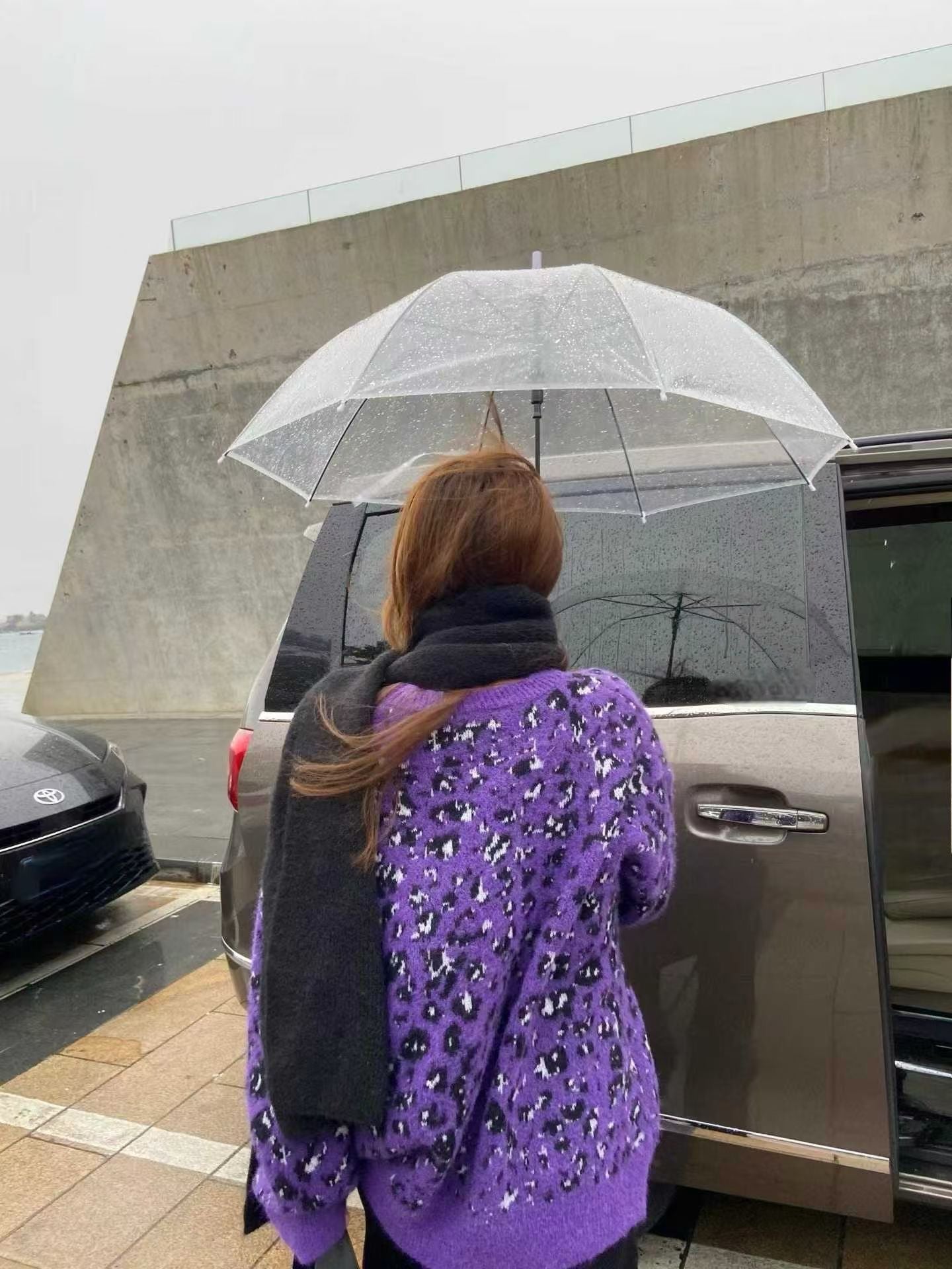 Leopard print knit sweater