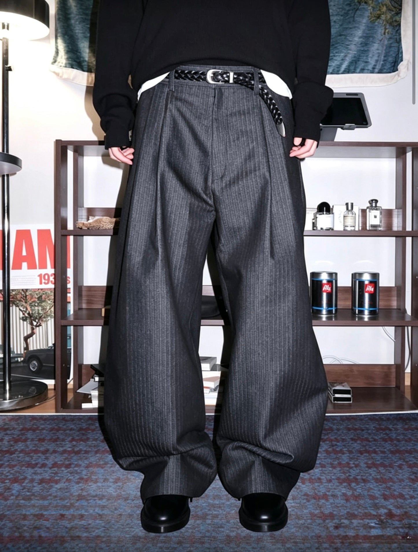 Herringbone Wide Jeans