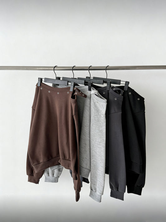 Cut-Out High-Shoulder Sweatshirt