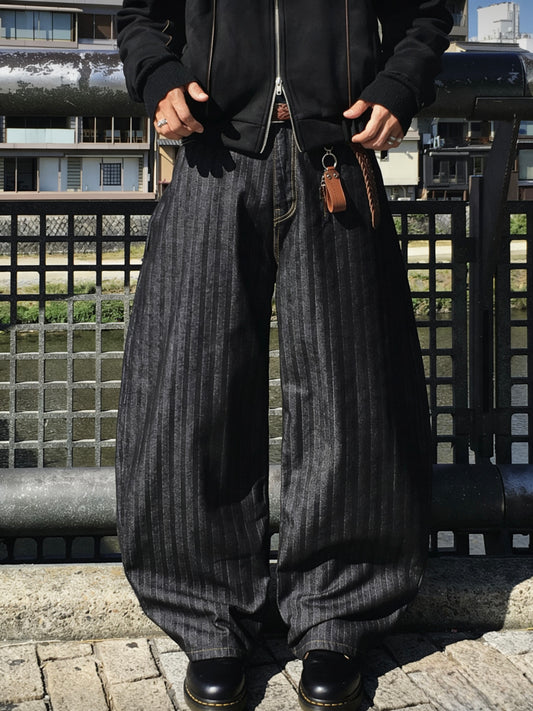 Raw Denim Striped Jeans