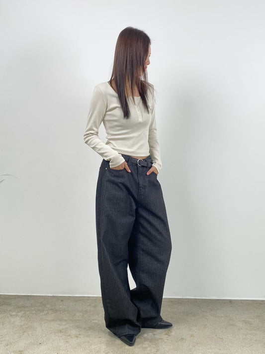 Herringbone Loose Fit Jeans
