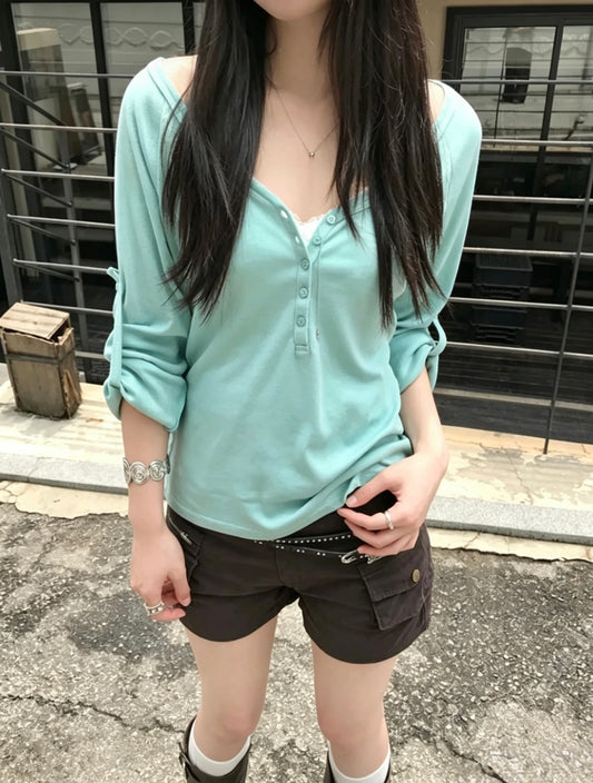 Tie Front V-Neck Tee