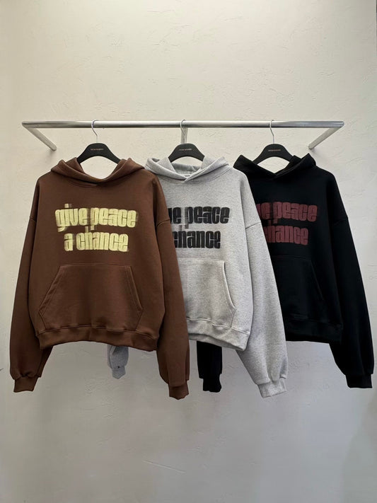 give peace a chance short hoodie