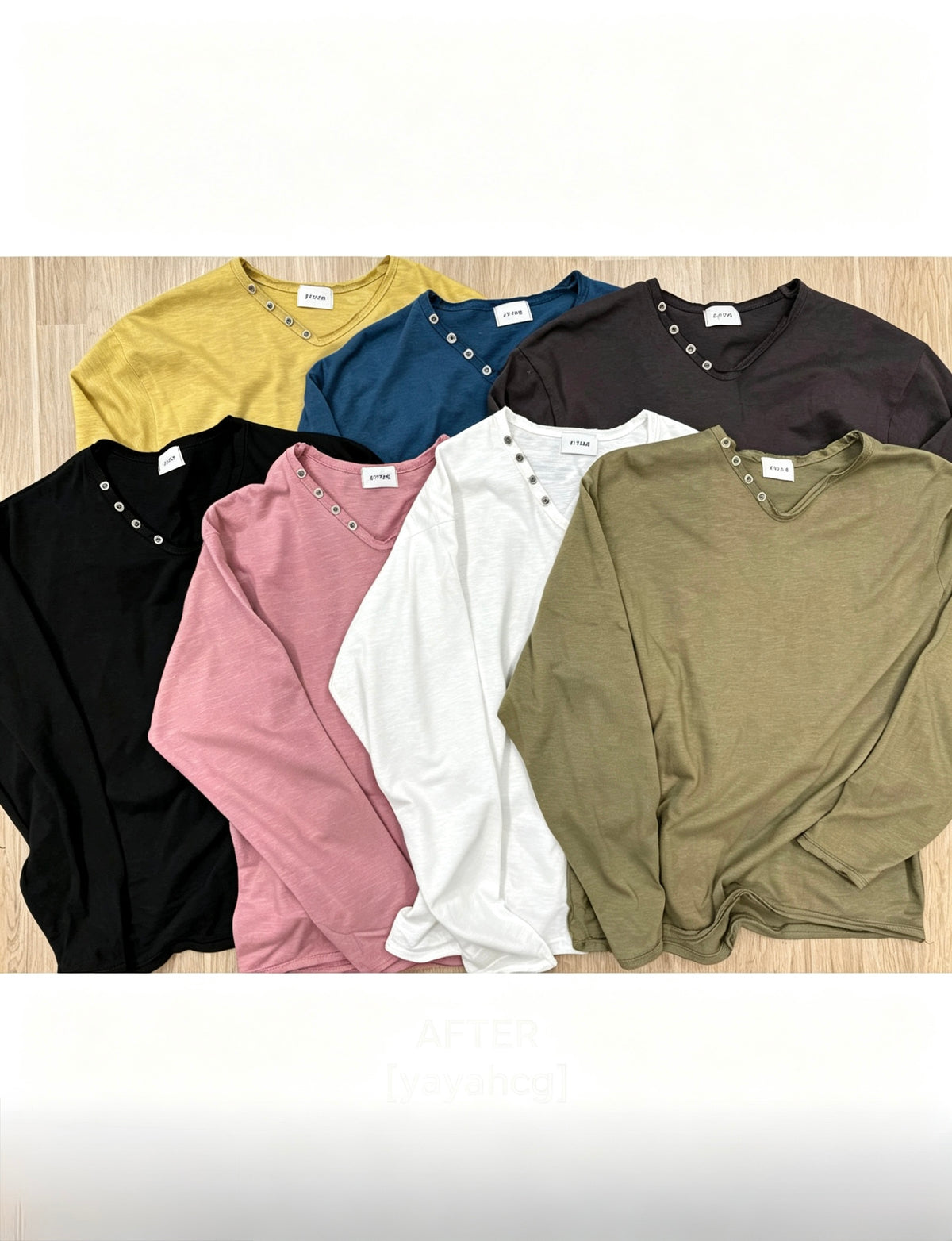Slant Button Vintage V‑Neck Tee