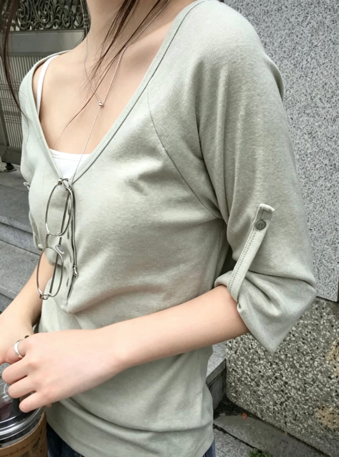 Tie Front V-Neck Tee