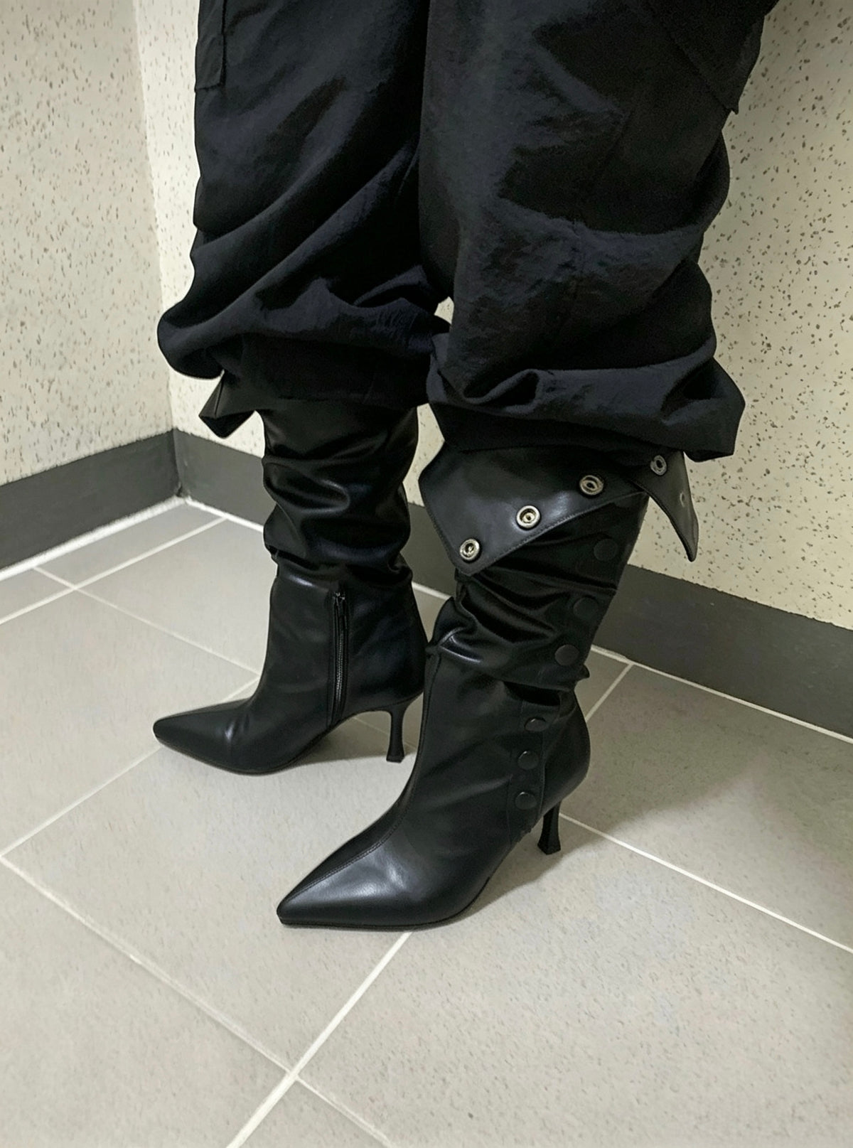 Two-Way Slouchy Button Boots