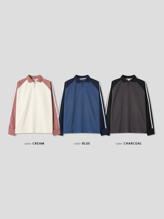 Long Collared Raglan Tee