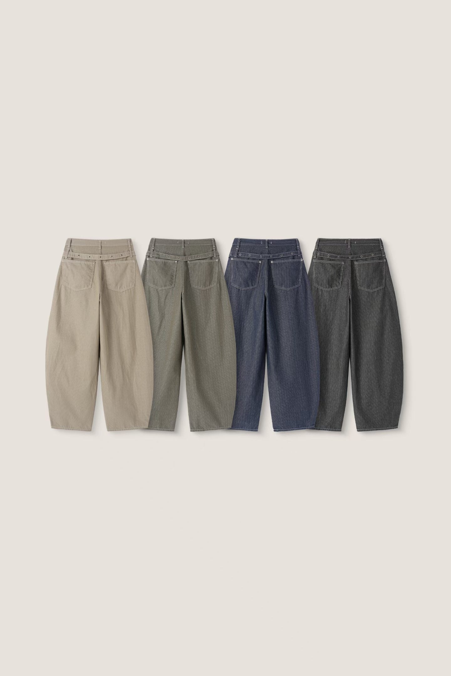 Tie-Waist Striped Wide Pants