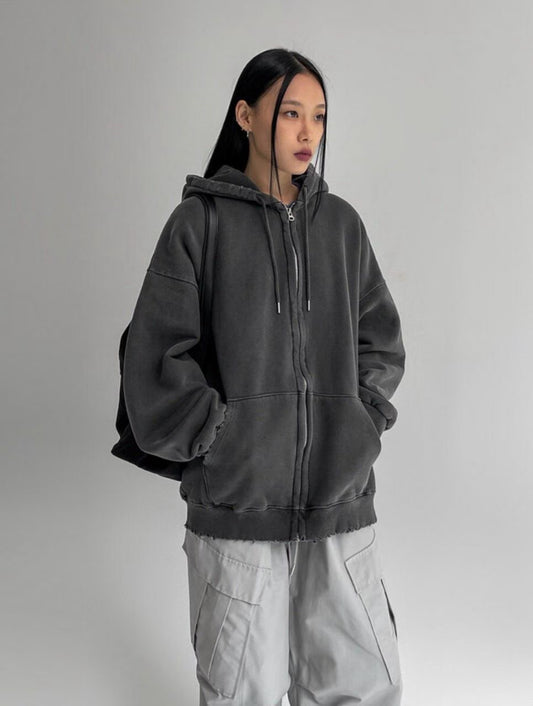 Vintage Washed Hoodie Jacket