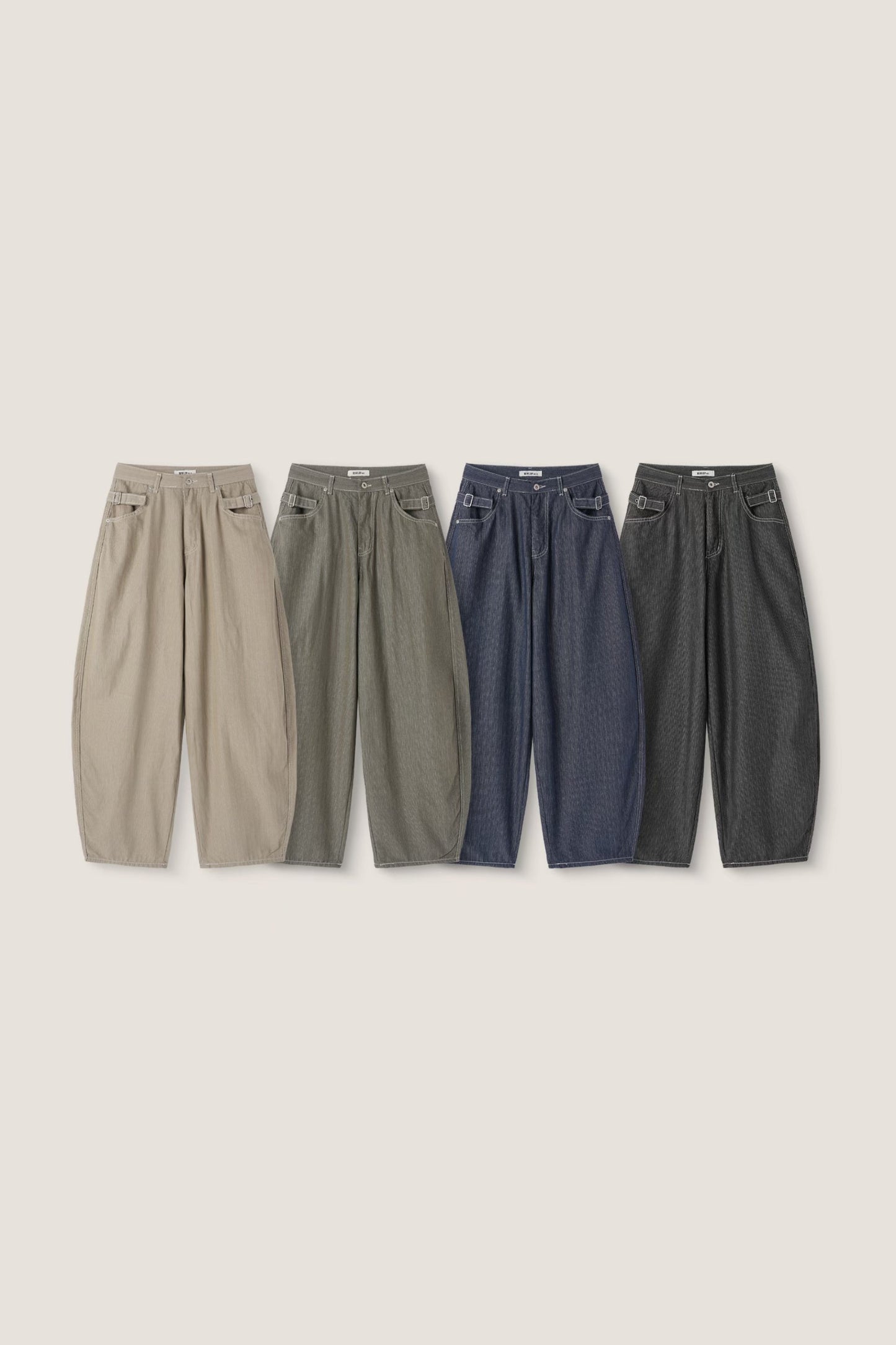 Tie-Waist Striped Wide Pants