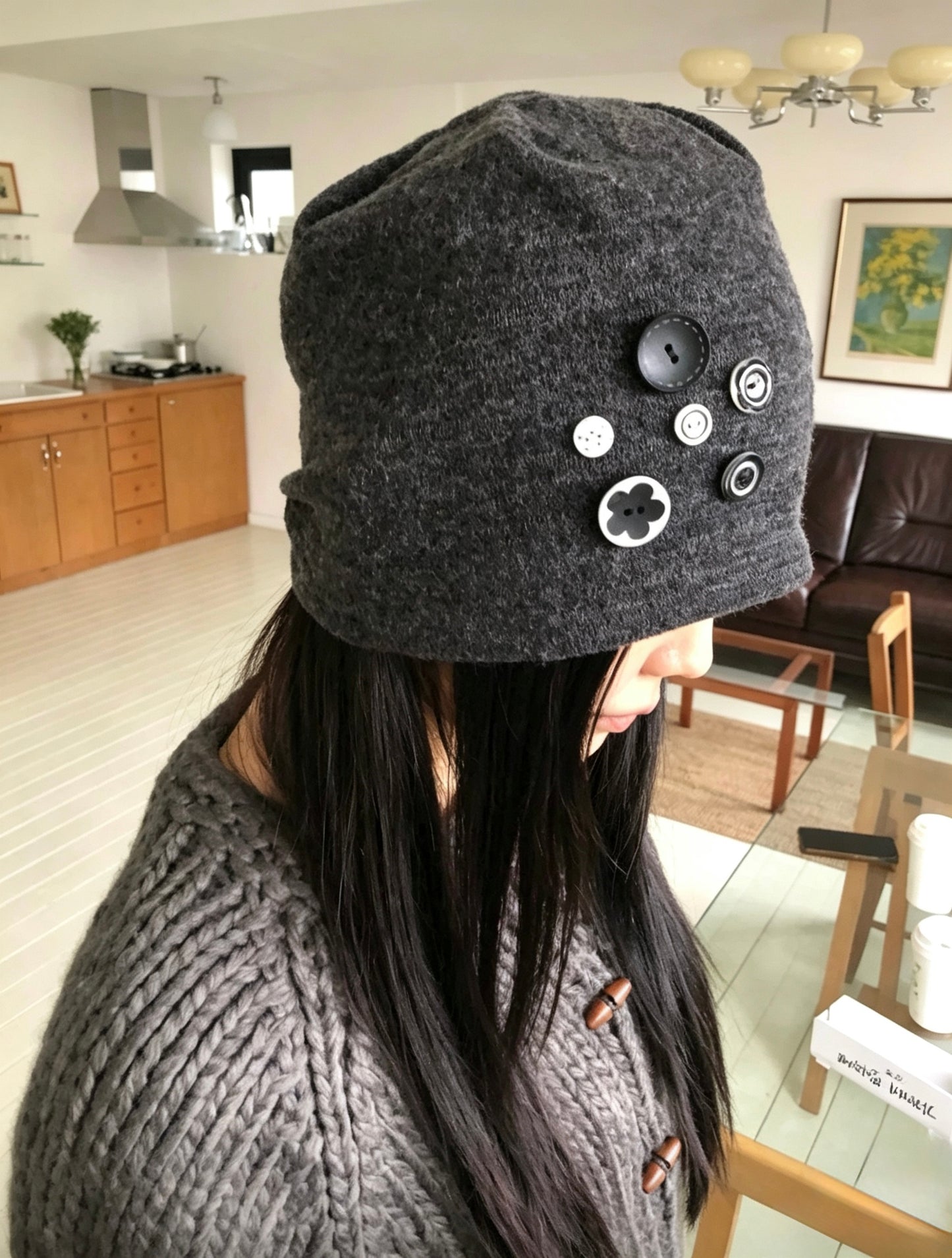 Button Knit Beanie