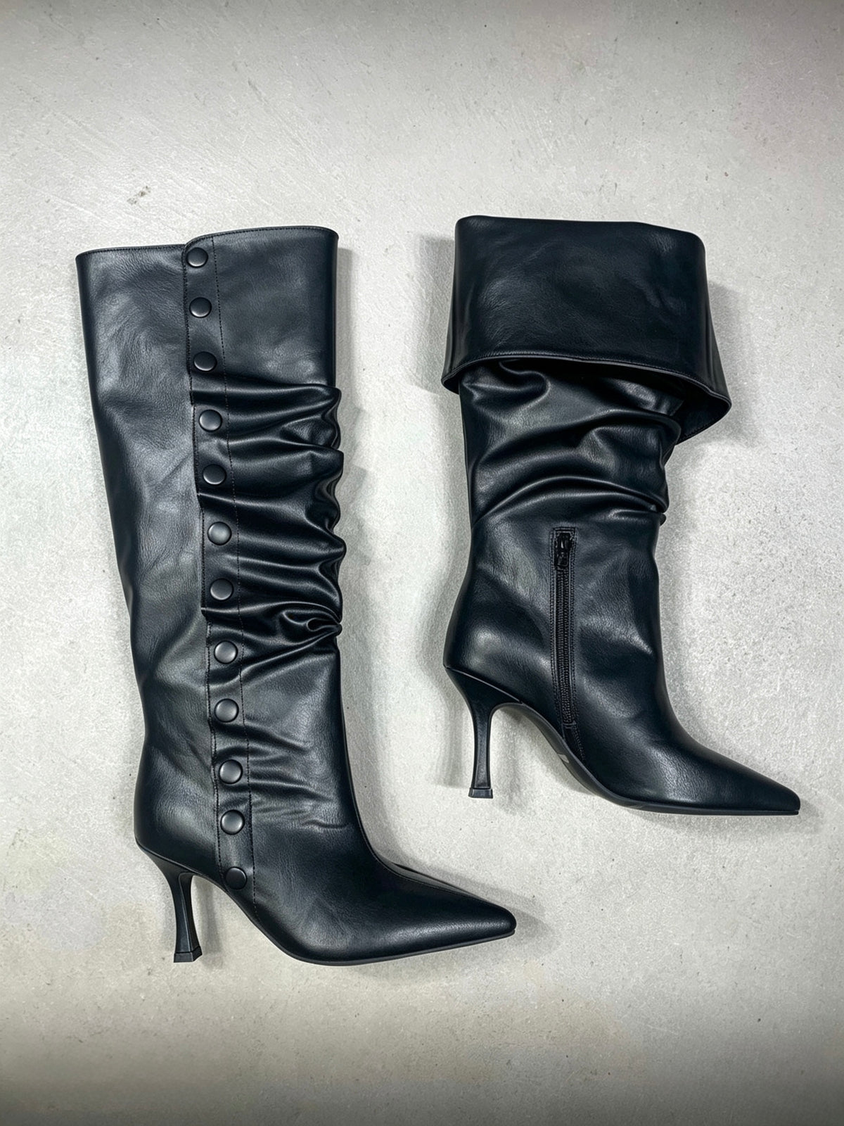 Two-Way Slouchy Button Boots