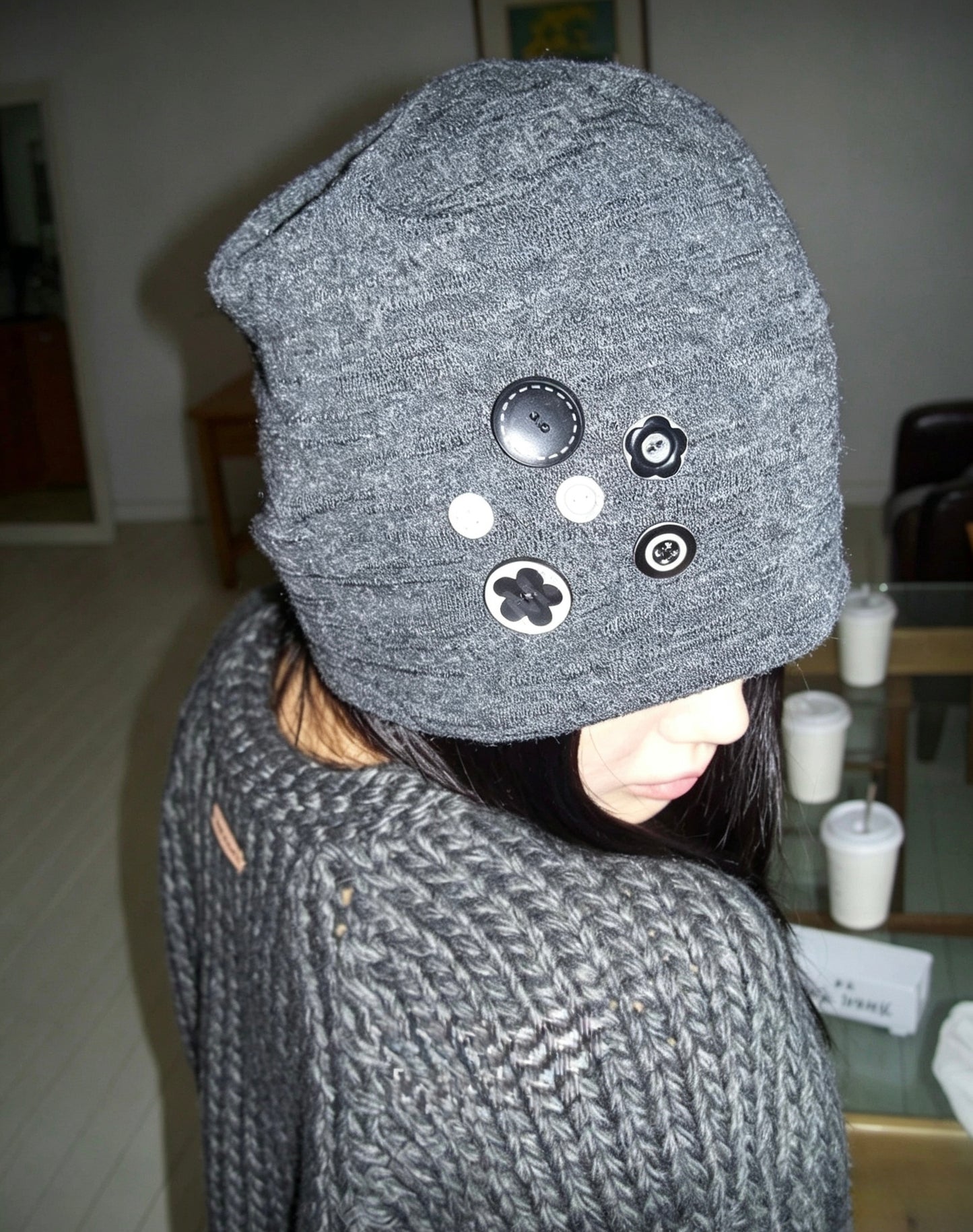 Button Knit Beanie