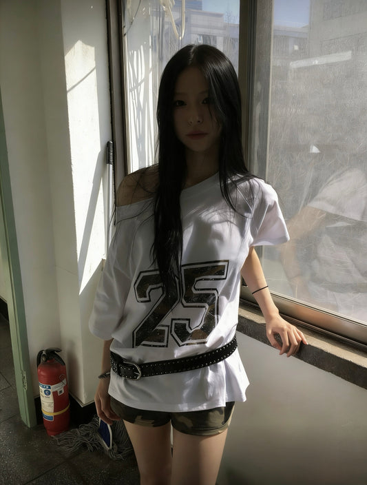 Digital Camo Off-Shoulder Top