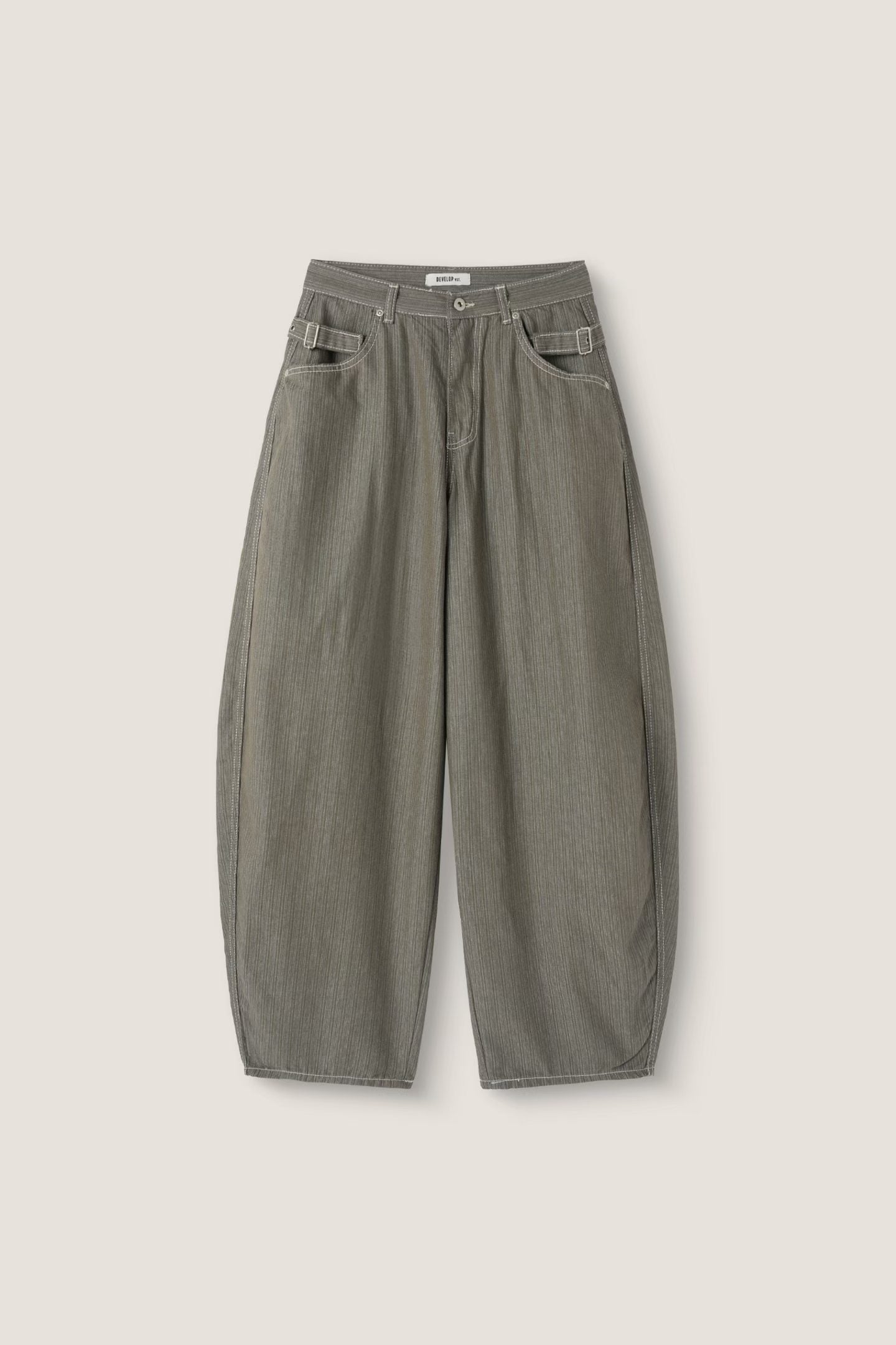 Tie-Waist Striped Wide Pants