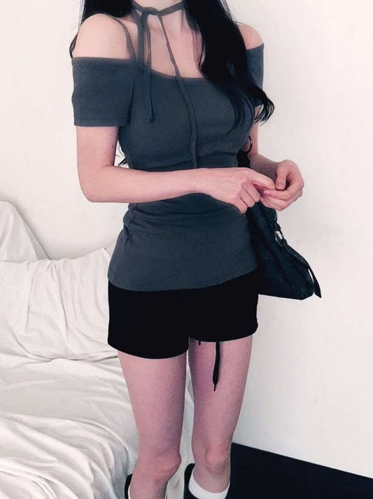 Halter tie slim fit top