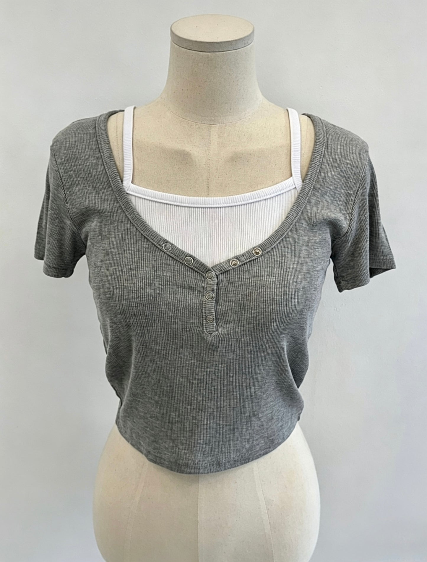Layered Henley Tank Top
