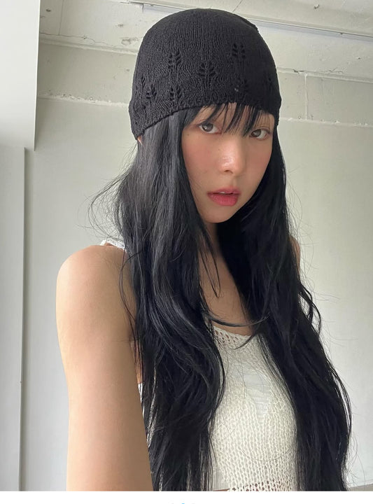 鏤空葉子圖案夏季帽