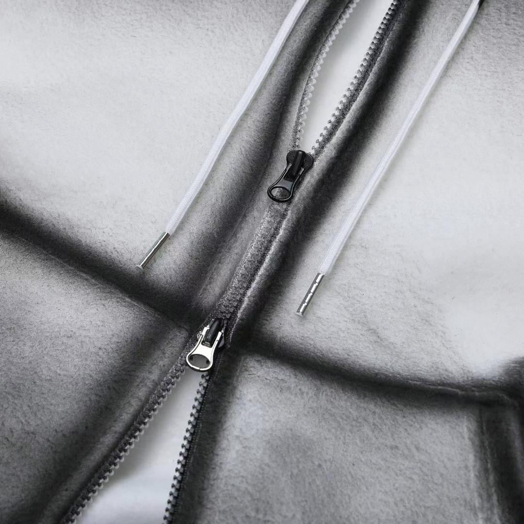 Brushed Fleece Tie-Dye Zip-Up Jacket