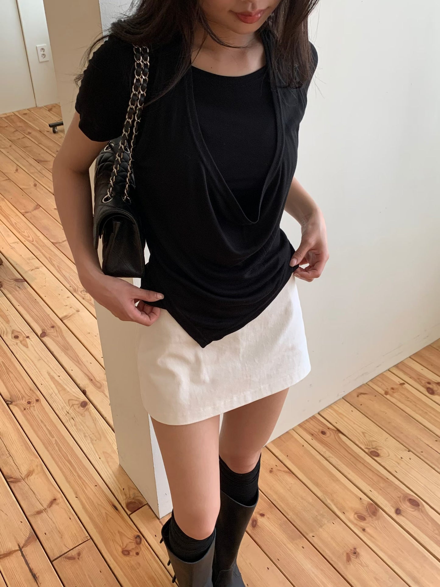 Draped Halter Tank Top