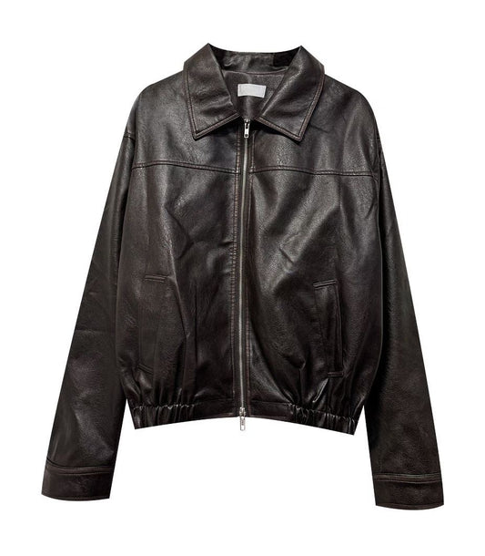 Unisex Distressed Leather Jacket