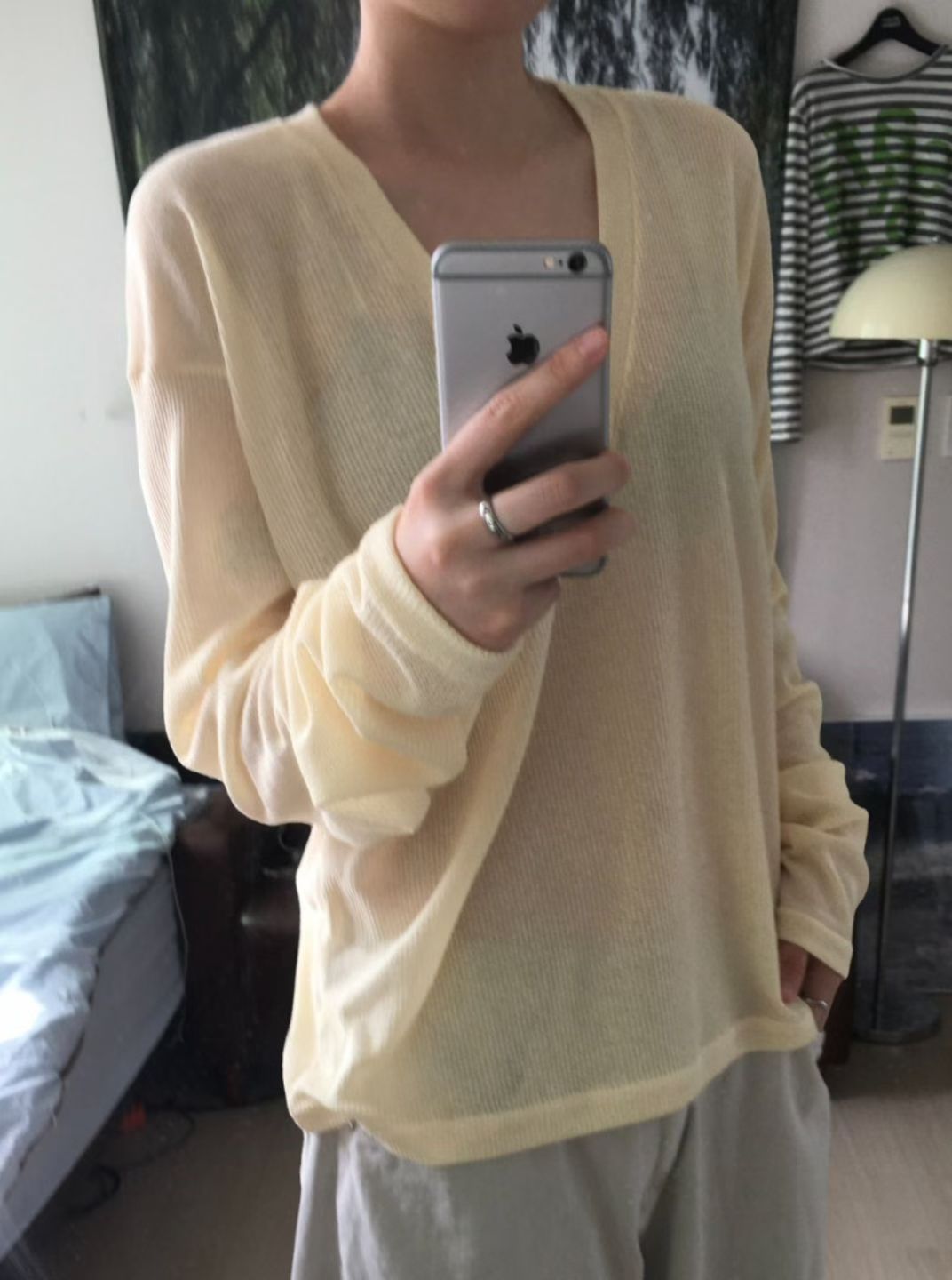 Linen Deep V-Neck Knit