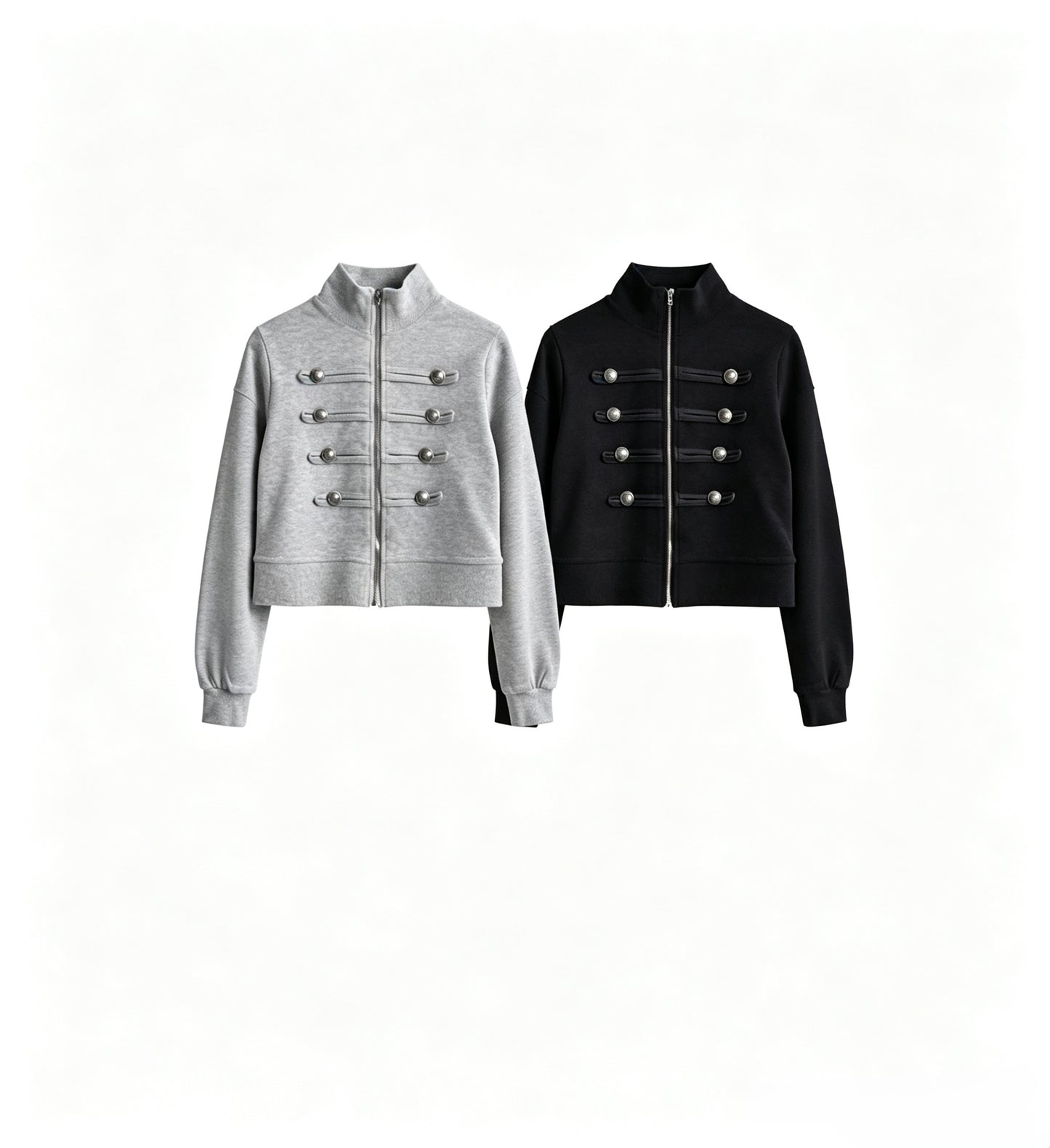 26FW Button-Detail Zip Jacket