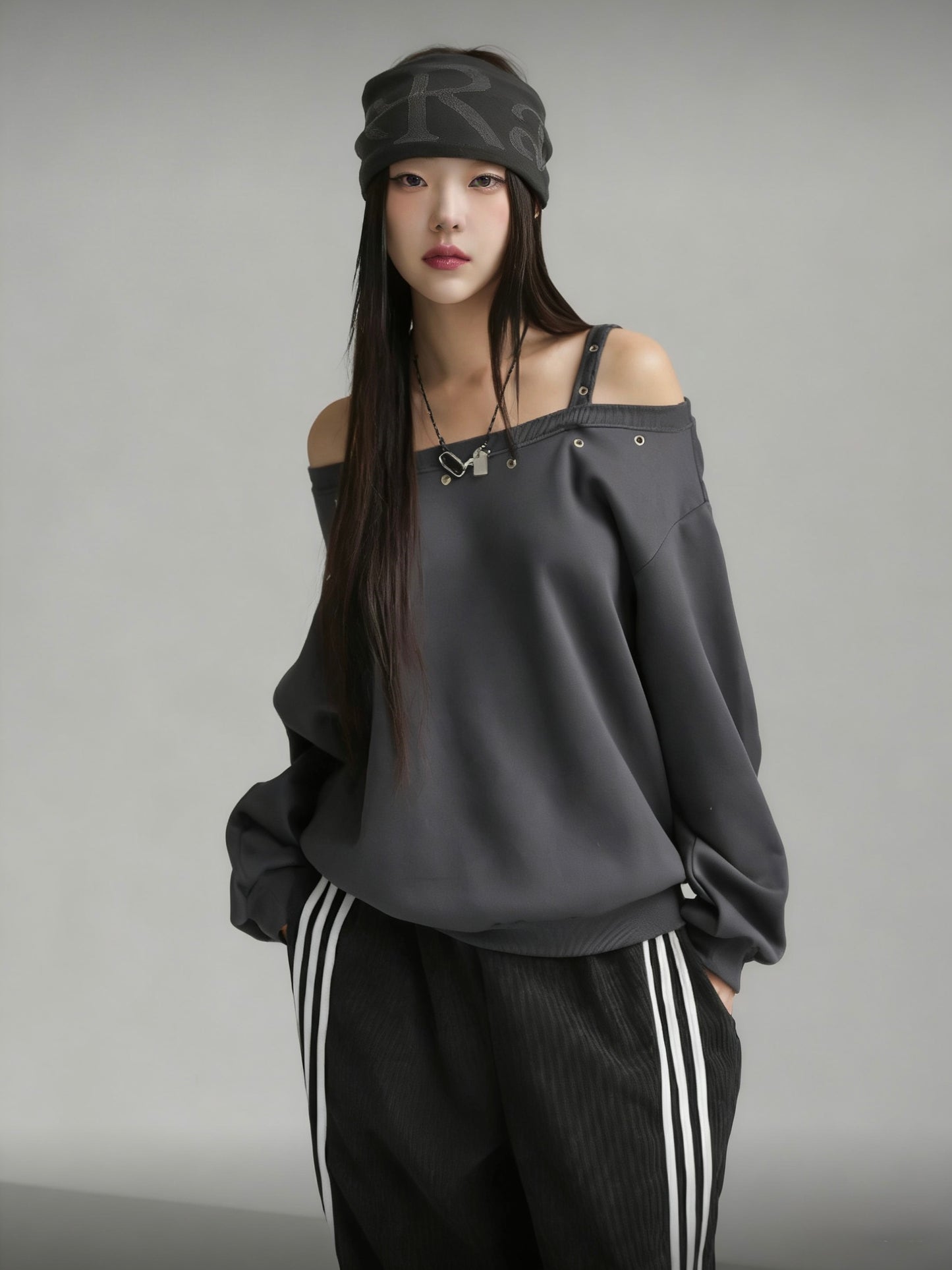 Cut-Out High-Shoulder Sweatshirt