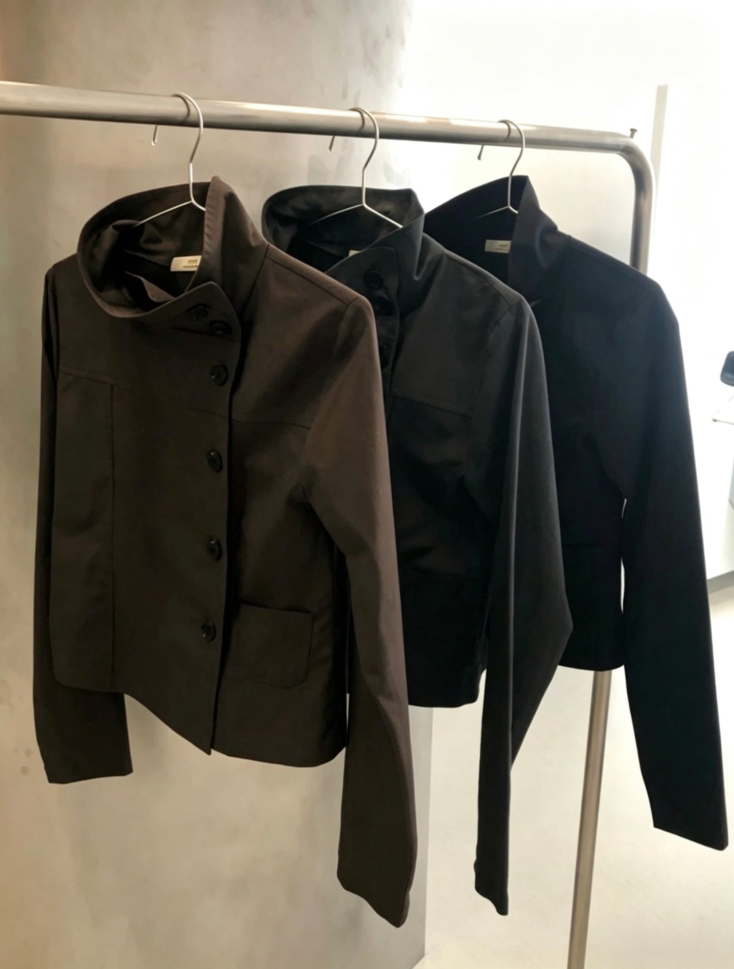 High Neck Button Jacket